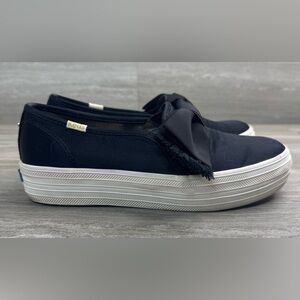 Kate Spade X Keds Triple Decker Satin Bow Tie Slip On Sneakers Size 6
